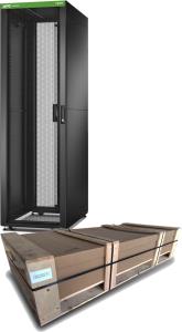 Easy Rack Flatpack, 600mm/42U/1000mm with Roof, Side Panel, Castors, Feet,4 Brackets, No Bottom - Black