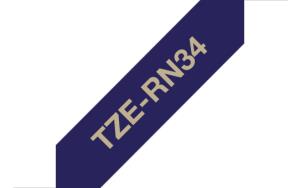 Tape Tze-rn34 12mm Ribbon Gold On Navy Blue