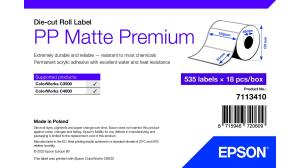 Pp Matte Label Premium - 102x51mm - White - Die-cut Roll (18 Rolls Of 535 Labels)