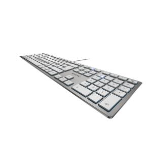 KC 6000 SLIM Keyboard - Corded USB - Sliver White - Azerty Belgian