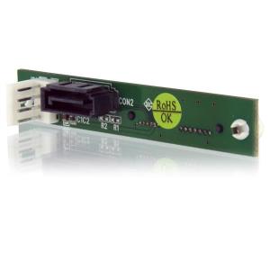 Slimline SATA Female To SATA Adapter With Sp4 Power - Screw Mount