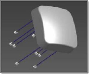 Indoor 2.4GHz/5GHz, eight feed, 10/6dBi, 55 degree sector antenna with standard RPSMA-type plug connector