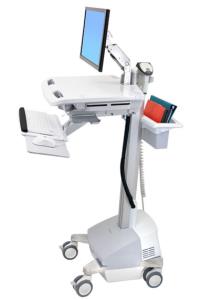 Styleview Emr LCD Cart SLA Powered Arm (white Grey And Polished Aluminum) Eu