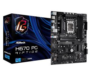 Motherboard H670 Pg Riptide LGA1200 Intel H670 4 X Ddr4 USB 3.2 SATA 3 7.1ch Hd Audio ATX