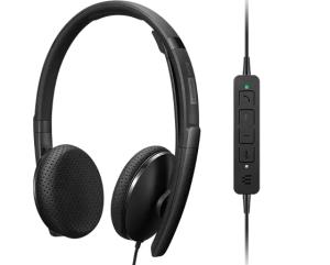 Wired VoIP Headset (UC) - Stereo - USB-C - Black - USB C to A converter