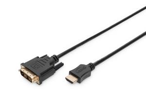 HDMI adapter cable, type A-DVI(18+1) M/M, 5m Full HD black
