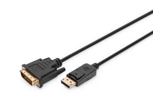 DisplayPort Adapter Cable, Dp - DVI (24+1) M/m, 2m W/interlock, Dp 1.1a Compatible, Ce Black