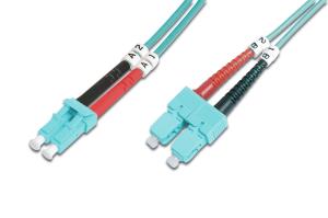 Fiber Optic Patch Cord, LC to SC Multimode 50/125 , Duplex Length 7m, Class OM3