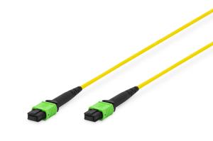 Fiber Patchcord MPO to MPO Female OS2 Singlemode 09/125 1m Method A Jacket: yellow Housing: green