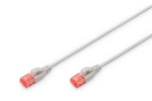 Slim Patch cable - CAT6 - U/UTP - Snagless - Cu - 0.25m - Grey