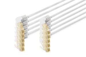 Patch cable 90 angled - CAT6a - S/FTP - Snagless -  5m - Grey - 10pk
