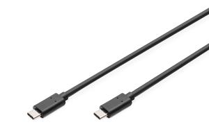 ASSMANN USB Type-C connection cable, type C to C M/M, 4m, High-Speed Black