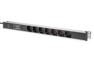 Aluminium PDU, 7x Italian outlet, Frequency filter 16A, 4000W, 250VAC 50/60Hz, 2m