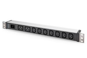 1U Aluminum PDU rackmountable 7x C13 2xC19 16A 230VAC 50/60Hz IEC C20 inlet