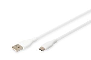 USB-C Silicone charging cable USB-A - USB-C USB 2.0 60W - 50cm White