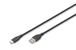 USB-C Silicone charging cable USB-A - USB-C USB 2.0 60W - 1m black