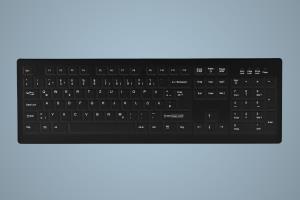 Disinfectable Medical Keyboard with Full Layout - Wireless - Black - Azerty Belgian