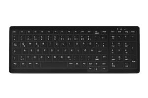 Compact Disinfectable Medical Keyboard with Numpad - Corded USB - Black - Azerty Belgian