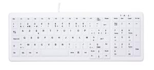 Compact Disinfectable Medical Keyboard with Numpad - Corded USB - White - Azerty Belgian