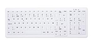 Compact Disinfectable Medical Keyboard with Numpad - Wireless - White - Azerty Belgian