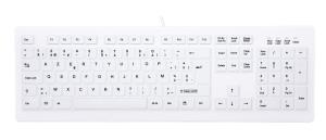 Hygiene Desktop Fully Sealed Watertight Keyboard - Corded USB - White - Qwerty US