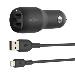 Dual USB-a Car Charger 12w X2 Black