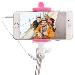 Cable Selfie Stick Pink 80mm Integrated Shutter Button