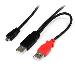 USB Y Cable For External Hard Drive USB A To Micro B 1m