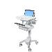 Styleview Laptop Cart Non-powered 1 Drawer (white Grey And Polished Aluminum)
