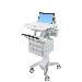 Styleview Laptop Cart Non-powered 9 Drawers (white Grey And Polished Aluminum)