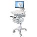 Styleview Cart With LCD Pivot Non-powered 2 Drawers (white Grey And Polished Aluminum)