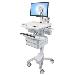 Styleview Cart With LCD Pivot Non-powered 4 Drawers (white Grey And Polished Aluminum)