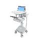Styleview Laptop Cart LiFe Powered 1 Drawer (white Grey And Polished Aluminum) EU