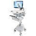 Styleview Cart With LCD Arm SLA Powered 1 Drawer (white Grey And Polished Aluminum) Eu/sa