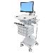 Styleview Cart With LCD Arm SLA Powered 9 Drawers (white Grey And Polished Aluminum) Eu/sa