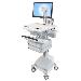 Styleview Cart With LCD Pivot SLA Powered 4 Drawers (white Grey And Polished Aluminum) Eu/sa