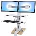 Workfit-s Sit-stand Workstation For Dual Displays With Worksurface And Large Keyboard Tray (white)