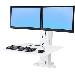 WorkFit-SR, Dual Monitor Sit-Stand Desktop Workstation, Deep Surface, furniture retrofit (white)