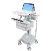 Styleview Laptop Cart LiFe Powered 4 Drawers (white Grey And Polished Aluminum) CHE