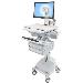 Styleview Cart With LCD Pivot SLA Powered 4 Drawers (white Grey And Polished Aluminum) CHE