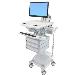 Styleview Cart With LCD Pivot SLA Powered 9 Drawers (white Grey And Polished Aluminum) CHE