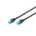 Patch cable - Cat 5e - U-UTP - Snagless - Cu - 50cm - Black
