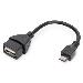 USB 2.0 adpter cable, OTG, type micro B - A M/F, 20cm USB 2.0 conform Black