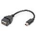 USB 2.0 adapter cable, OTG, type mini B - A M/F, 20cm USB 2.0 conform Black