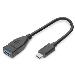 USB Type-C adapter cable, OTG, type C - A M/F, 15cm Super Speed Black