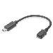 USB Type-C adapter cable, type C - micro B M/F, 10cm High-Speed Black