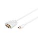 DisplayPort adapter cable, mini DP - DVI(24+1) M/M, 1m DP 1.1a compatible, CE white