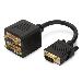 ASSMANN VGA Monitor Y-splitter cable, HD15 - 2xHD15 M/F, 20cm passiv, gold Black