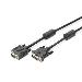 DVI adapter cable, DVI(24+5) - HD15, 2x ferrit M/M, 2m DVI-I Dual Link black