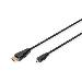HDMI High Speed connection cable, type D - A M/M, 1m w/Ethernet, Full HD, gold black